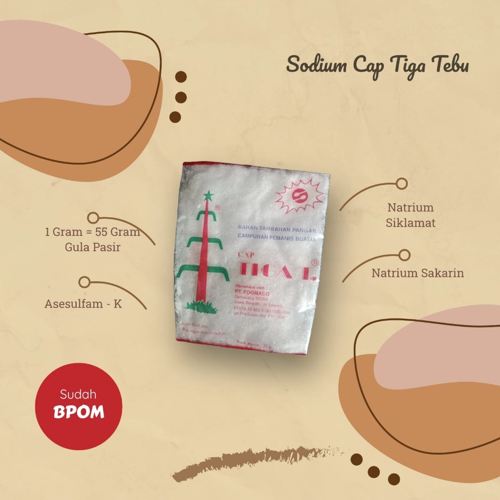 

Sodium Tiga Tebu Sodium Pemanis Buatan Cap Tiga Tebu / Tiga T Sodium Cyclamate Natrium Makanan Minuman