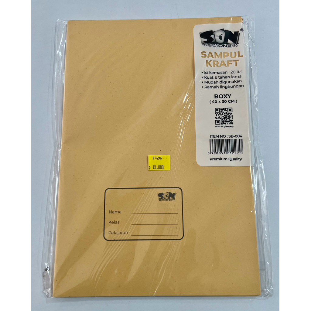 

SAMPUL BUKU COKLAT SON BOXY/panjang dan KWARTO/pendek ISI 20lbr
