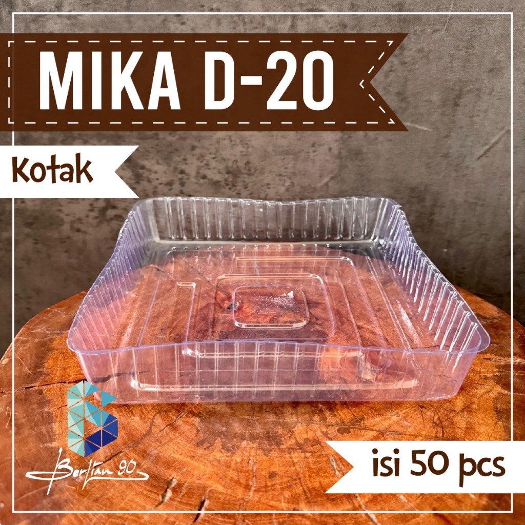 ( ISI 50 ) Mika Tray Puding Kotak / Mika Alas Puding Kotak