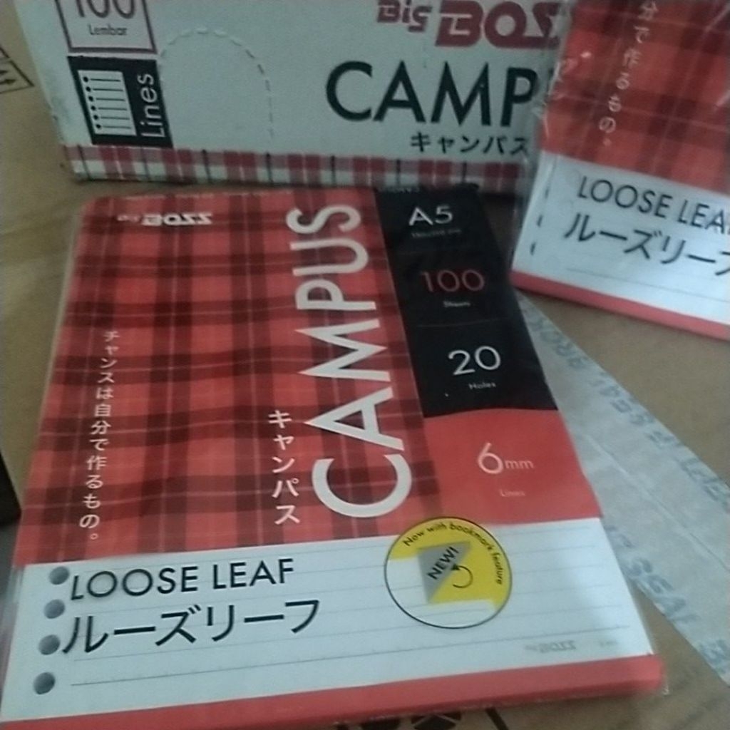 

loose leaf / kertas isi binder A5 harus isi 100 lembar bigboss / big boss / isi binder kecil