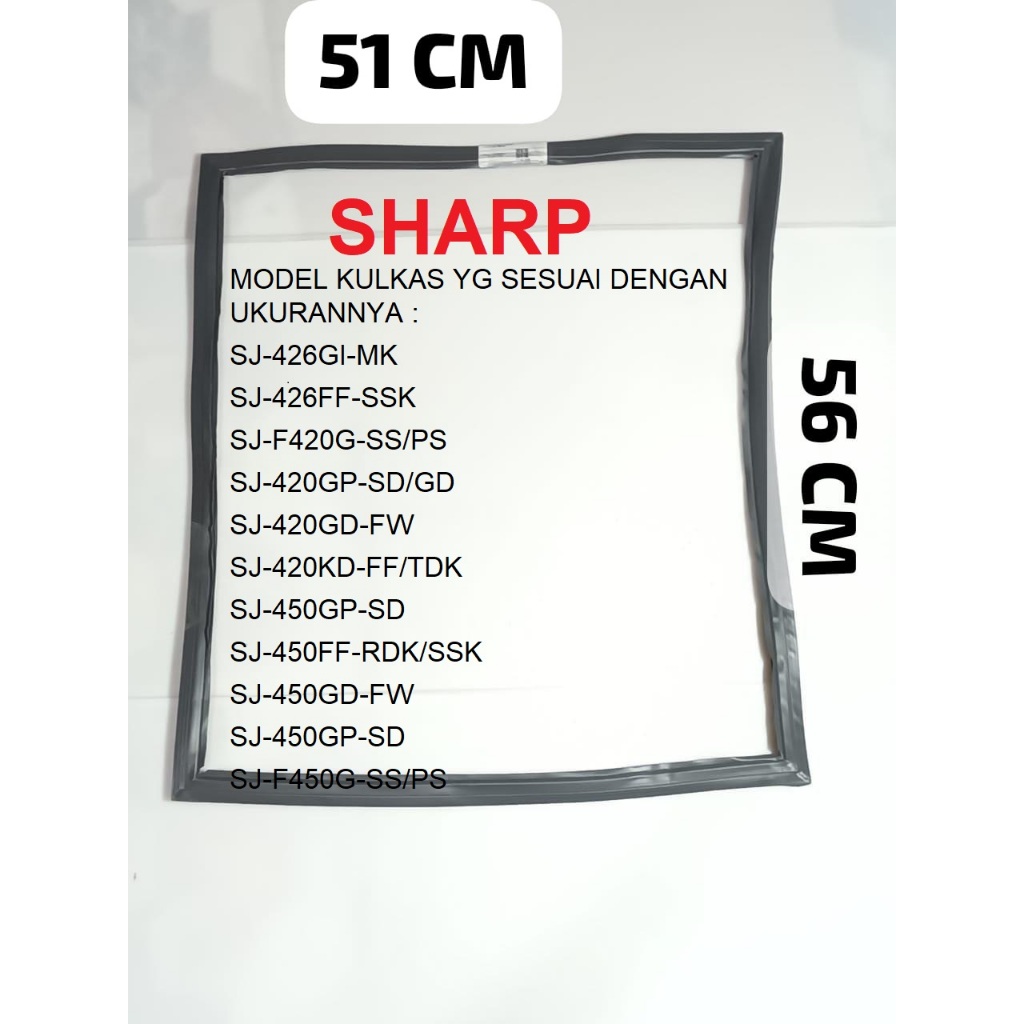Original karet pintu kulkas Sharp gasket karet magnet pintu kulkas sharp 2 pintu ppacfk801vred