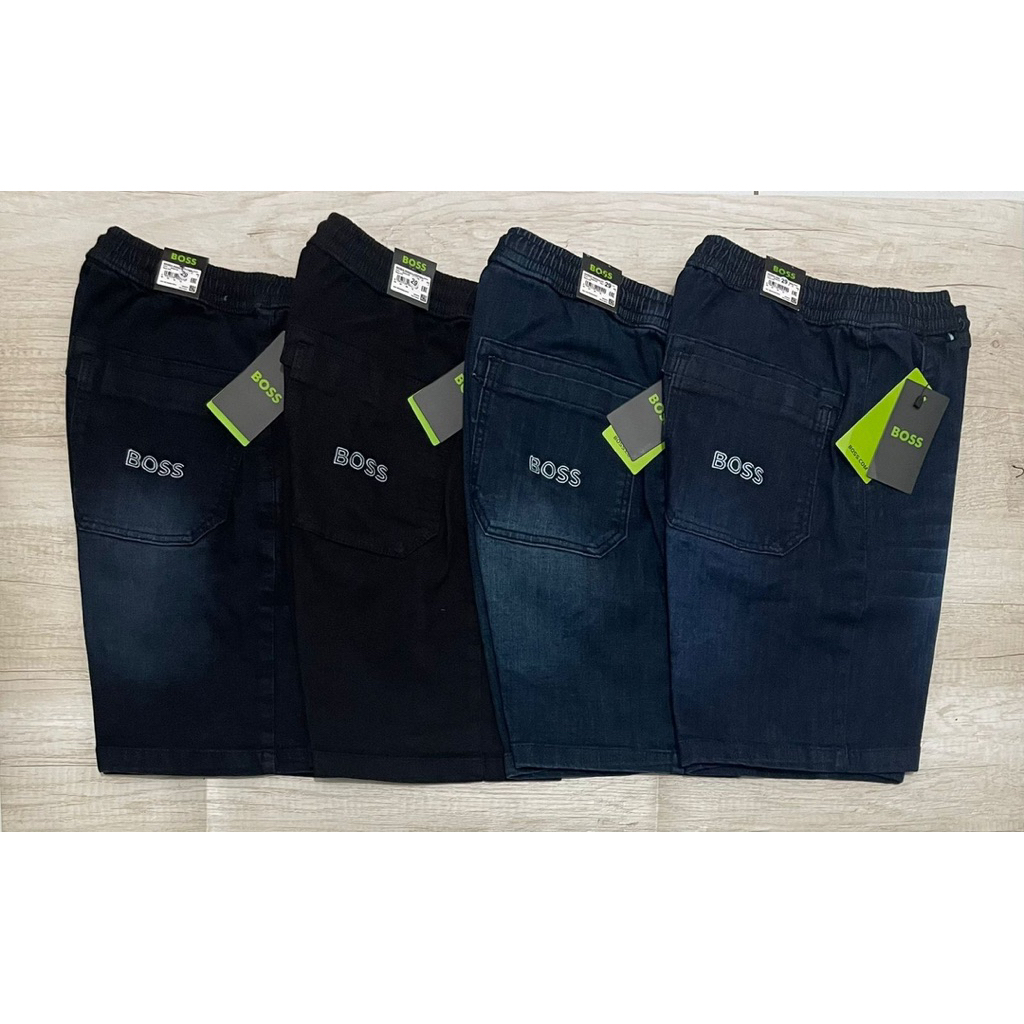 Celana Pendek Pria Karet Pinggang – Denim Stretch Nyaman Dipakai