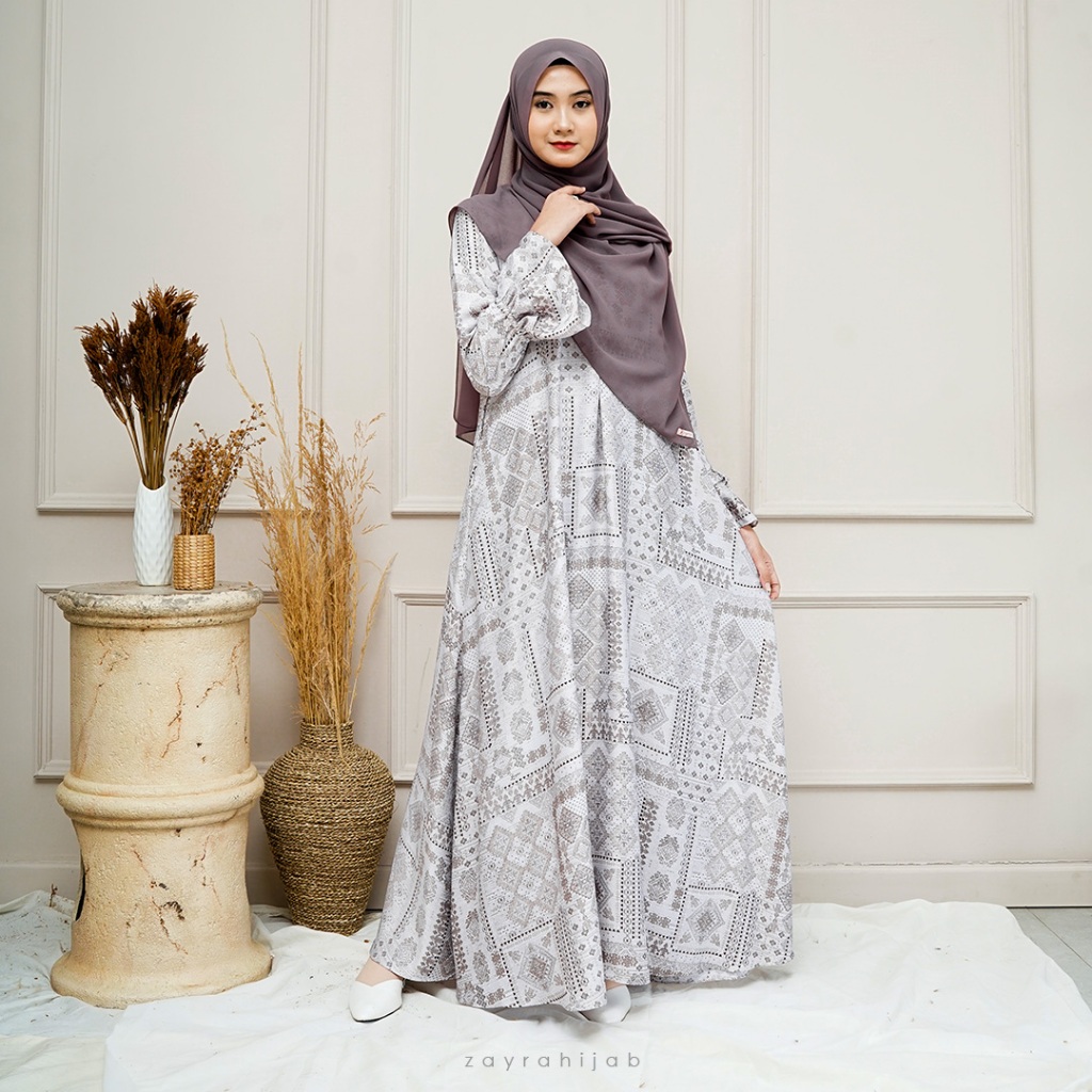 Zayra Hijab | Gamis Sarah Non Outer - Couple Keluarga Kondangan Lebaran Premium Elegan Terbaru 2025