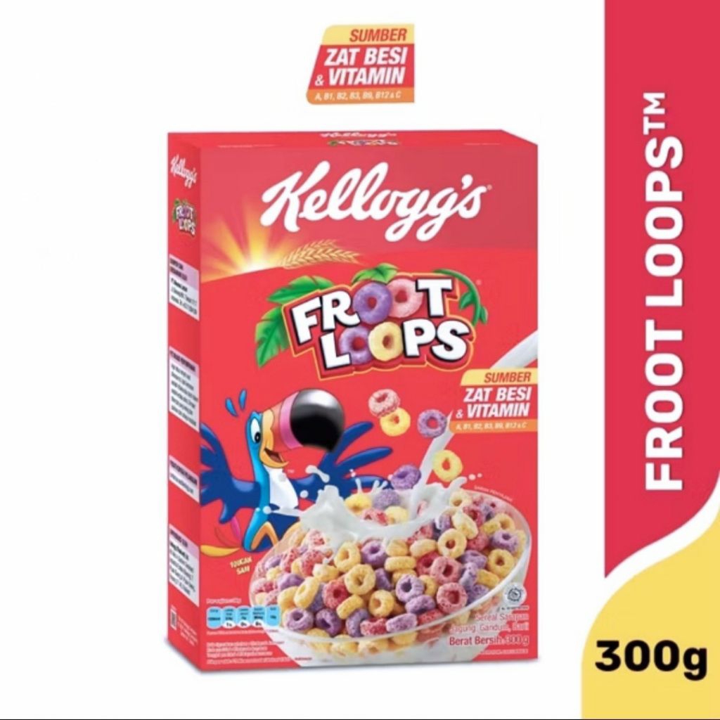 

Kellogg's Froot Loops 300gr Corn Flakes Buah-buahan & Sayuran