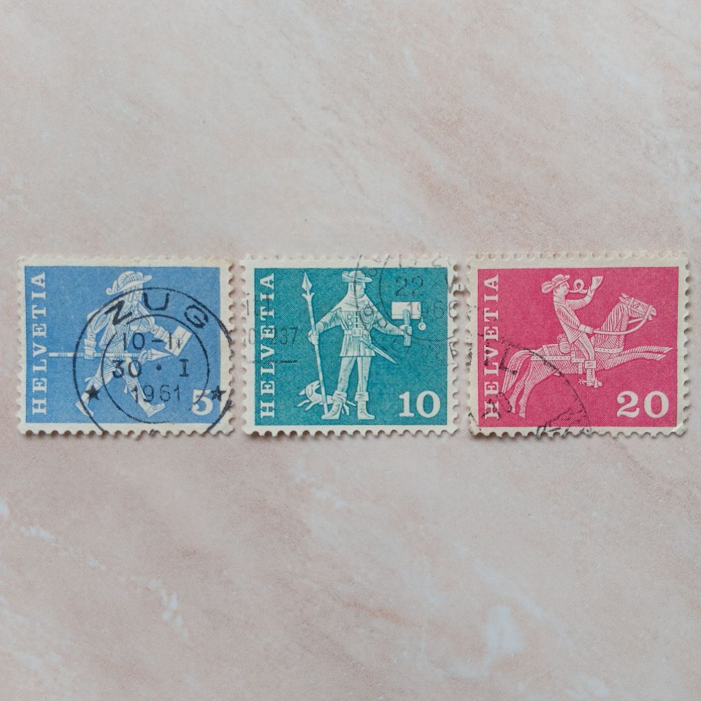 

Perangko Prangko Jadul Swiss Helvetia Seri Postal History 3 Pcs 1960-1964 - YN2554