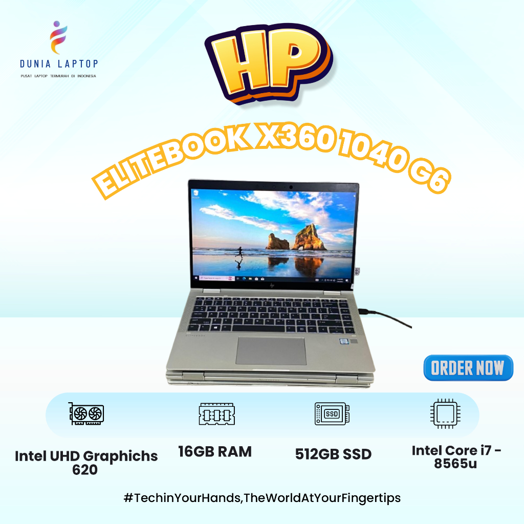 Hp Elitebook X360 1040 G6 Intel Core i7 Ram 16gb