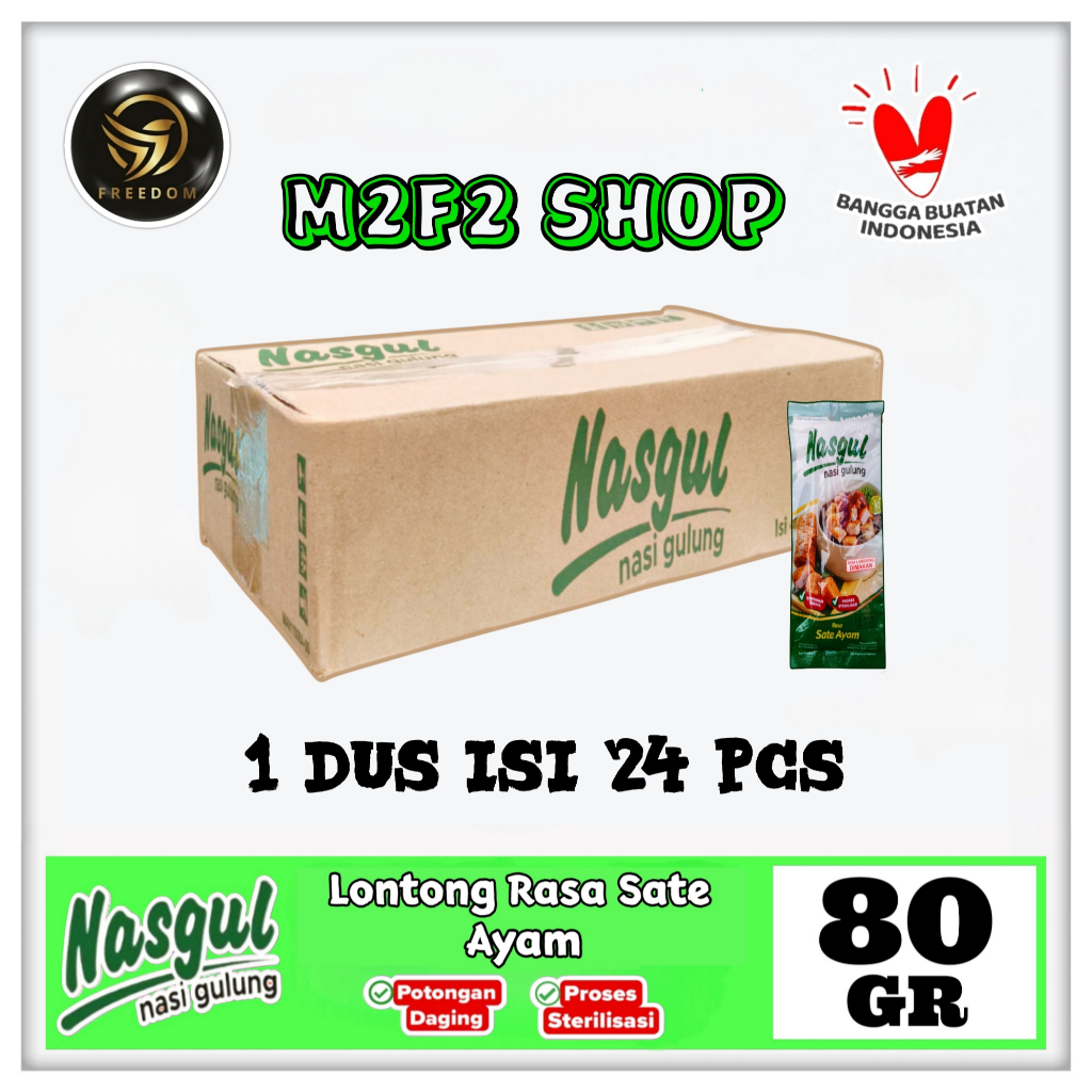 

Nasgul Nasi Gulung Rasa Sate Ayam | Lontong - 80 gr (Kemasan Karton)