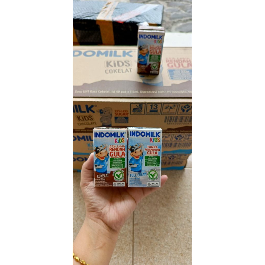 

Indomilk Kids Susu UHT fullcream tanpa gula dan Coklat rendah gula 40x115ml exp 12/25 Ready siap kiriim