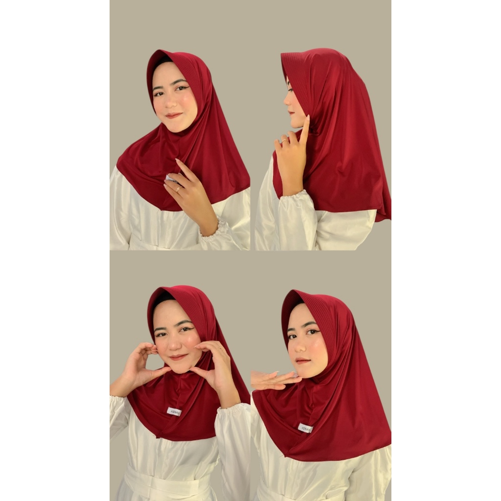 Qailula - Hijab Instan Bergo Pet Kecil Hijab Sport Pad Kecil Jersey Premium