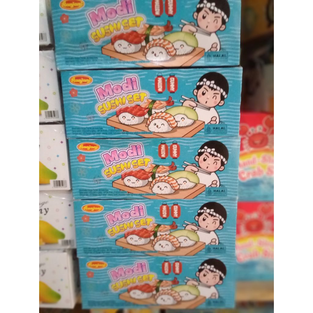 

Ranjanisushiset/ranjani/sushi set/permen lucu/permen unik/permen bentuk sushi/marshmallow lucu/jeli bentuk sushi