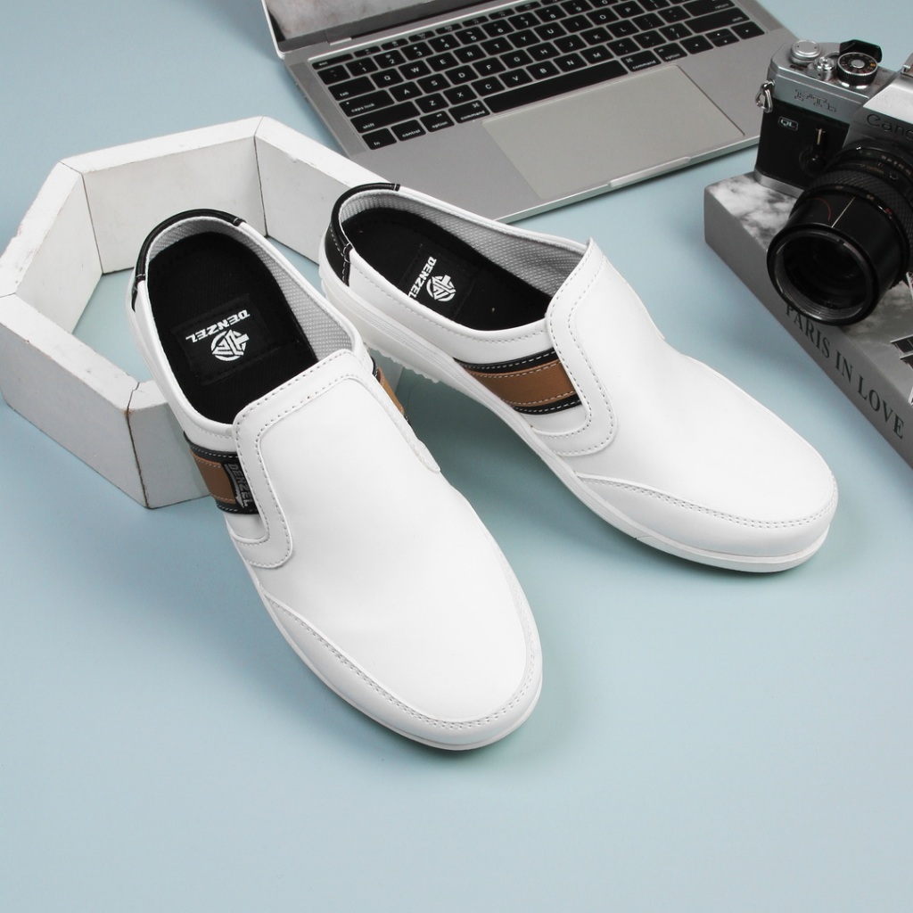 DENZEL DZ 205 Sepatu Sendal Pria Bustong Men Sandals White - SEPATU PRIA - SANDAL PRIA