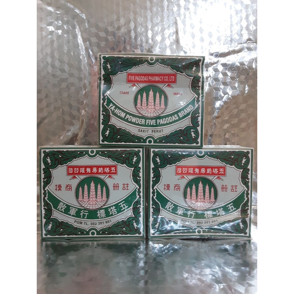 pagoda lima menara/cap lima pagoda/Obat Sakit Perut /ya - hom powder/diare
