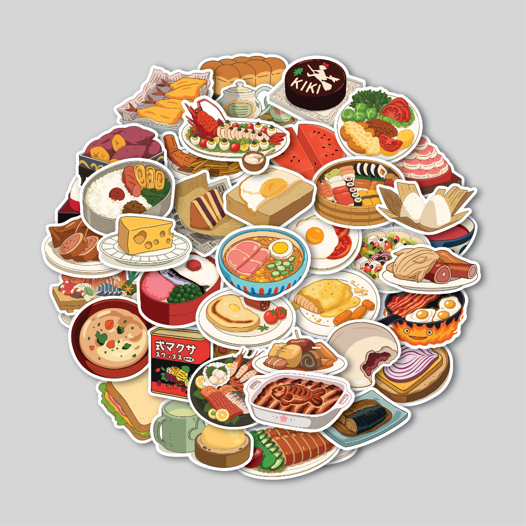 

STICKER PACK GHIBLI FOOD | STICKER TUMBLR | STIKER LAPTOP KOPER HELM
