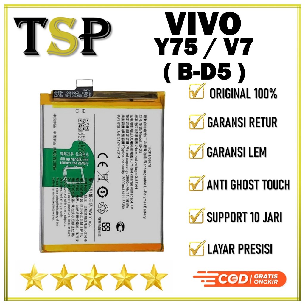 BATERAI VIVO B-D5 Vivo V7 1718 / Y75 Batre Batrai Baterai ORIGINAL 100%