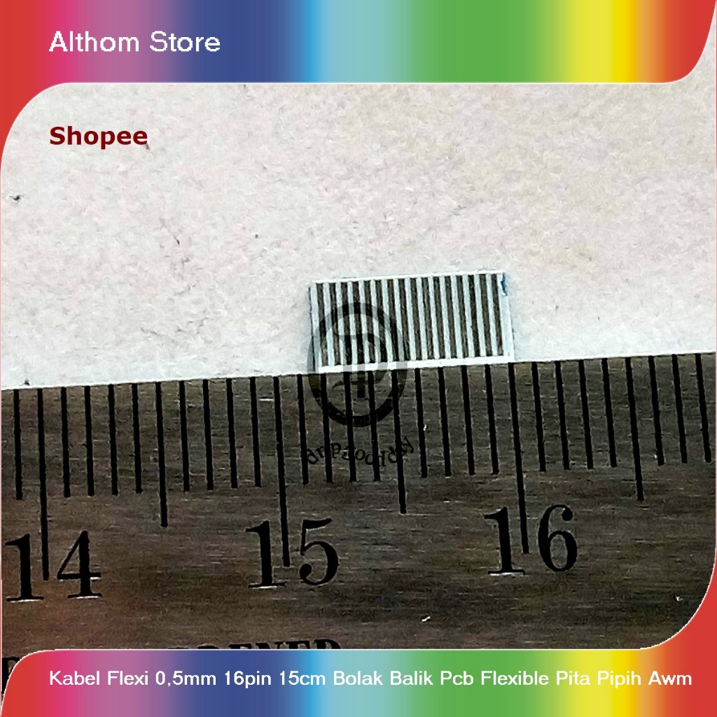 kabel flexi 0,5mm 16pin 15cm bolak balik pcb flexible pita pipih awm
