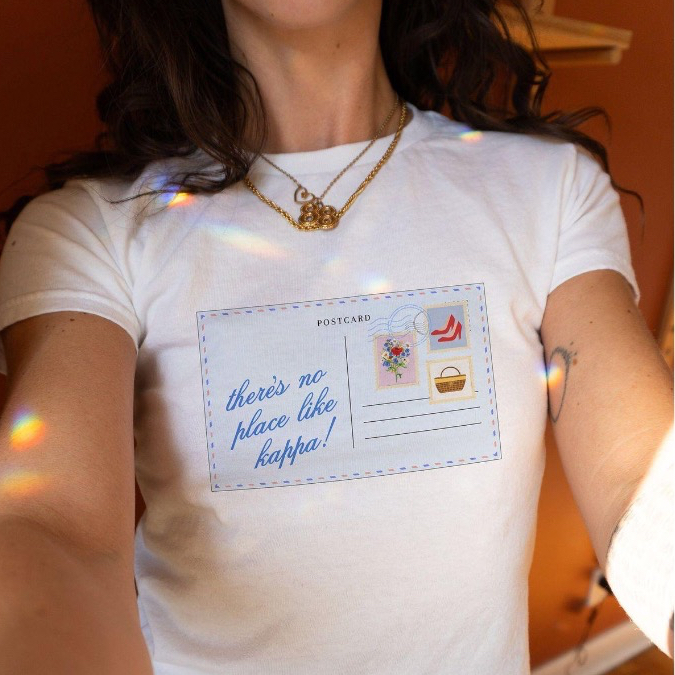 Baby Kiss Wear Baby tee There's No Place Like Kappa Y2K T-shirt | Baju Croptop - White