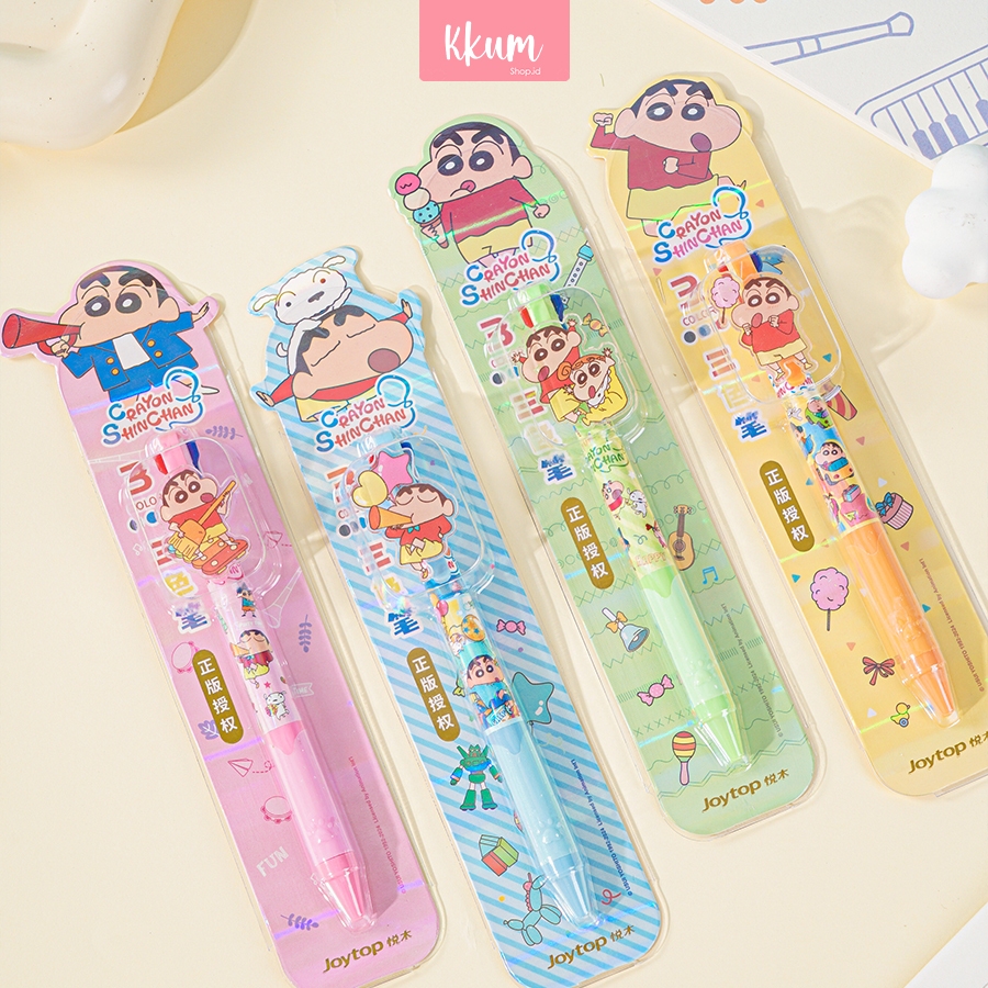 

Pulpen 3 in 1 Gel Mekanik Cute Crayon Shinchan / Pen Mekanik 0.5mm