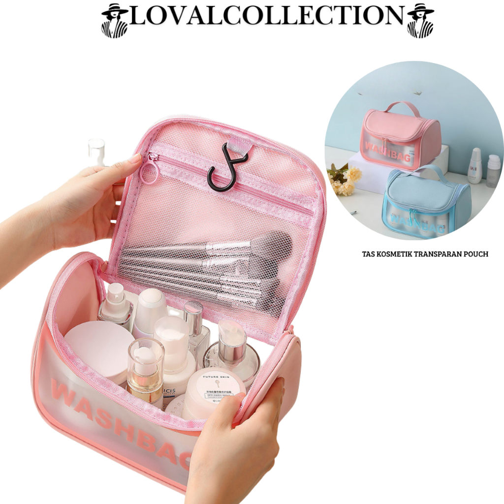 LC TAS WASHBAG TRANSPARAN BESAR H440 TAS KOSMETIK TRANSPARAN POUCH WASHBAG ORGANIZER BAG KOSMETIK TR