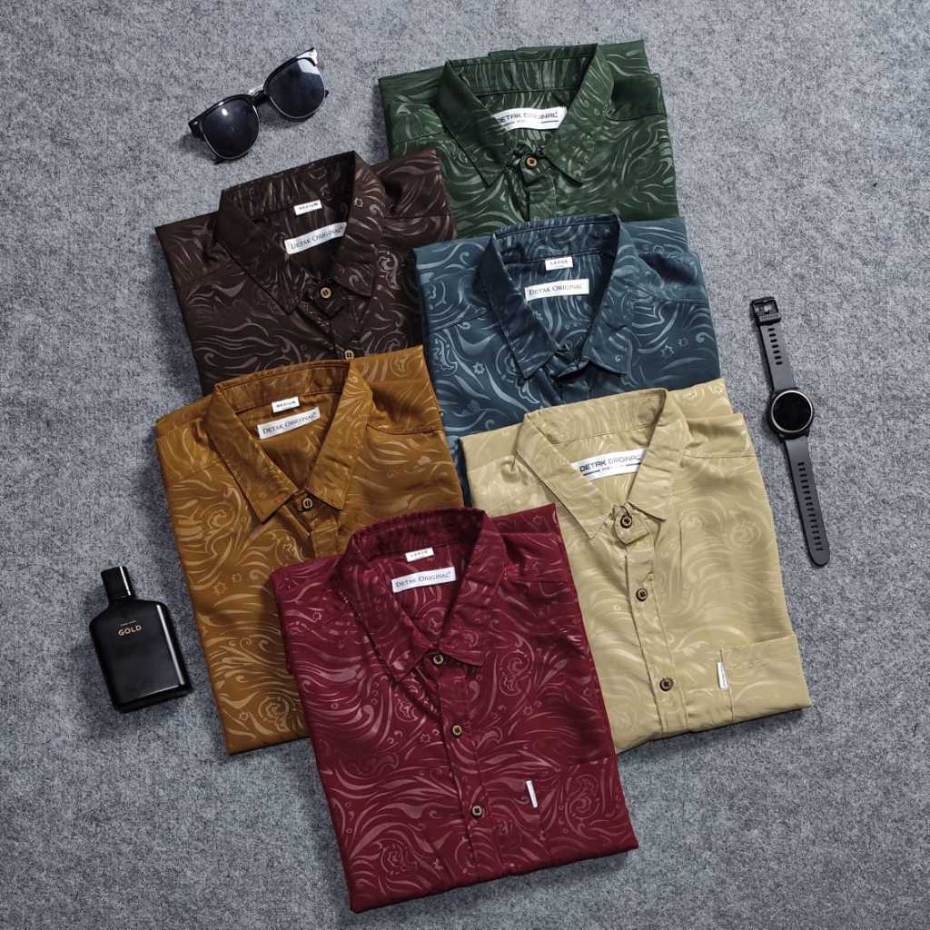 Detak Original Kemeja Sultan Embos Pria Lengan Pendek Yakuza Casual Slimfit