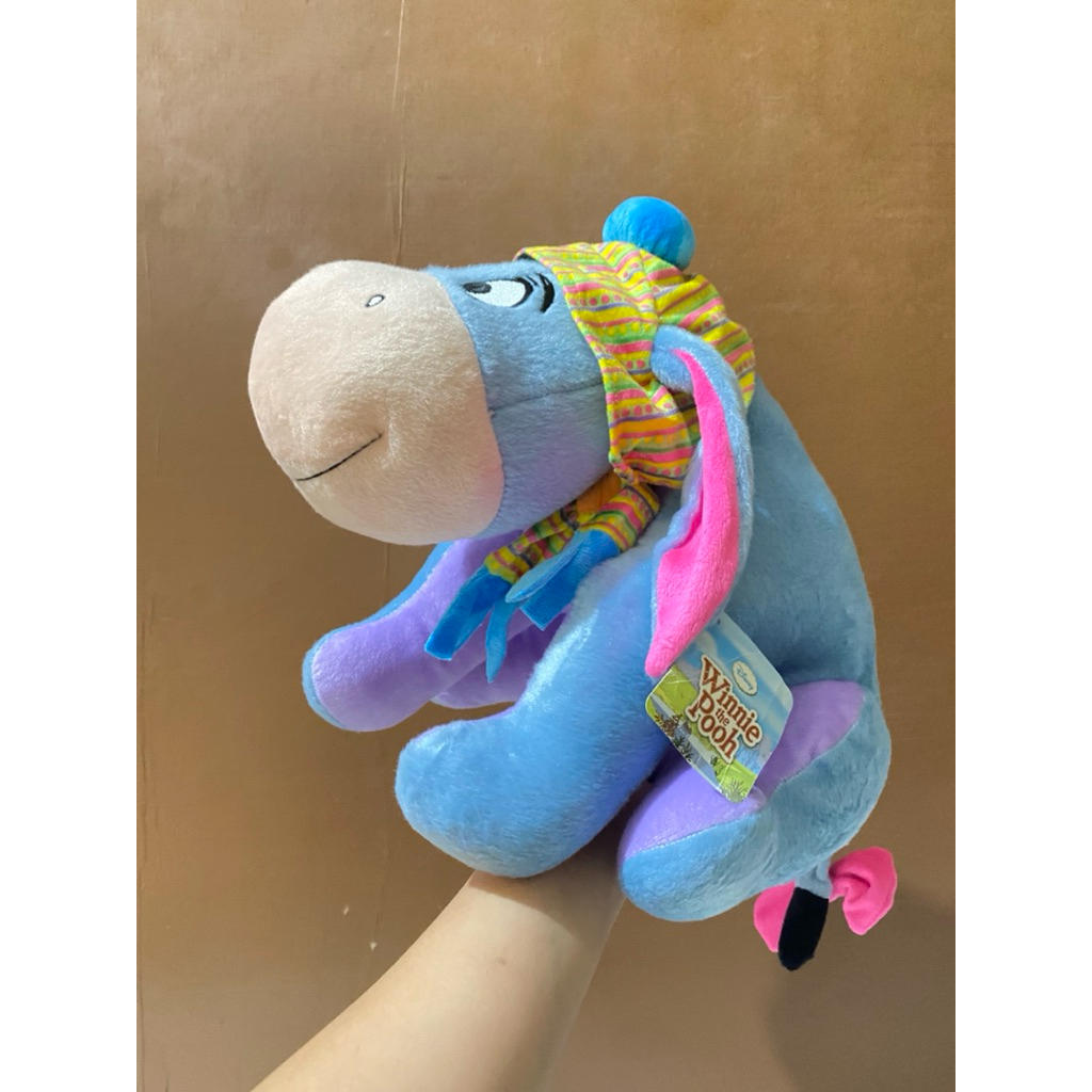 Boneka Karakter Eeyore with Hat and Syal size 27cm Original / Boneka Eeyore Winnie the Pooh / Boneka