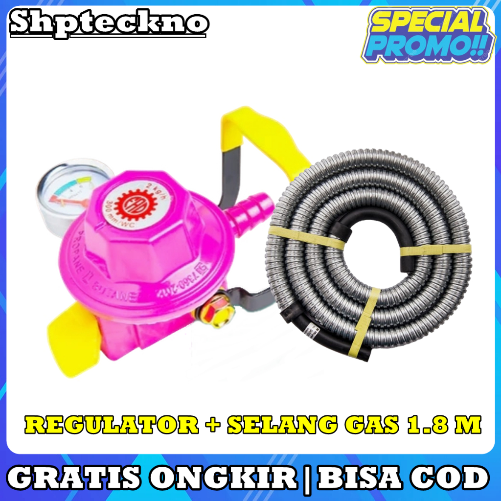 Supersafe SS-88P Regulator Tekanan Rendah SNI + SELANG GAS 1.8 METER