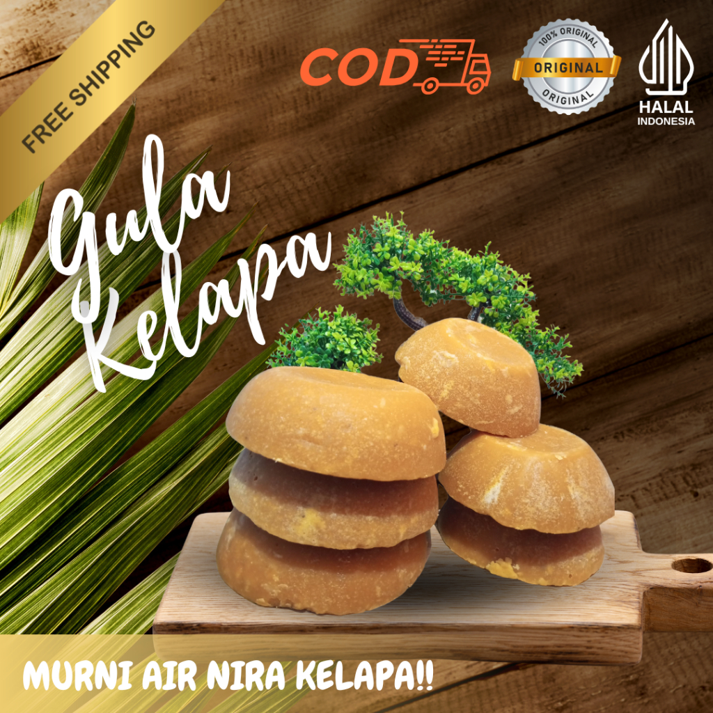 

Gula Kelapa Asli - Gula Asli Merah 100% Original - Gula Jawa isi 1 KG - Gula NIra Kelapa