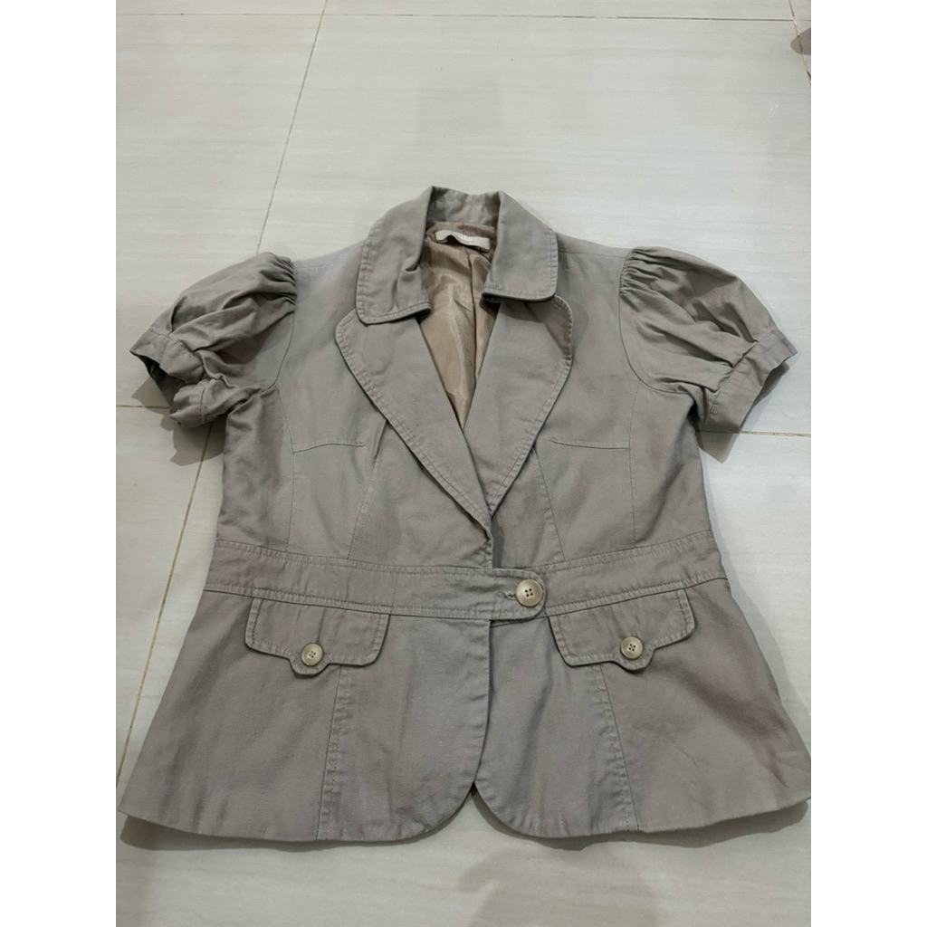 Jas rompi blazer wanita kerja coklat preloved