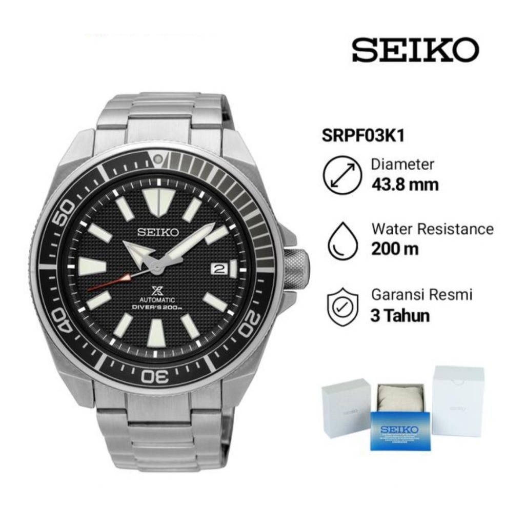 Seiko Prospex SRPF03K1 Samurai Automatic Jam Tangan Pria Original