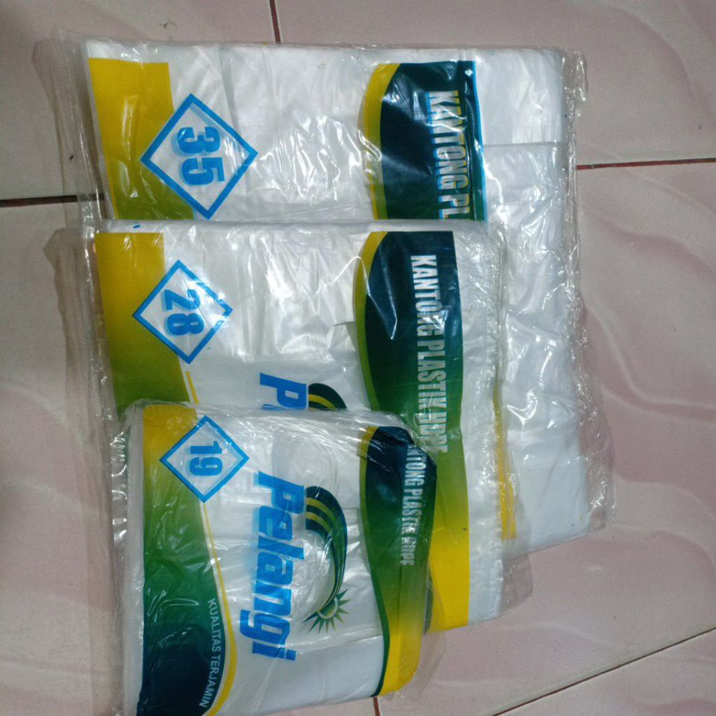 Kantong Plastik Bening Kresek/Asoy Pelangi Uk 19,28,dan 35