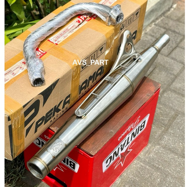 KNALPOT CB125J PEKAJAMAN ORIGINAL 100% FULL STAINLESS KENALPOT PEKAJAMAN CB125 GL MAX