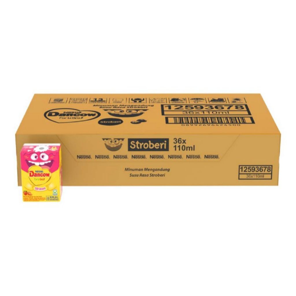 

Dancow FortiGro Susu UHT Rasa Stroberi 36 x 110 ml -Karton