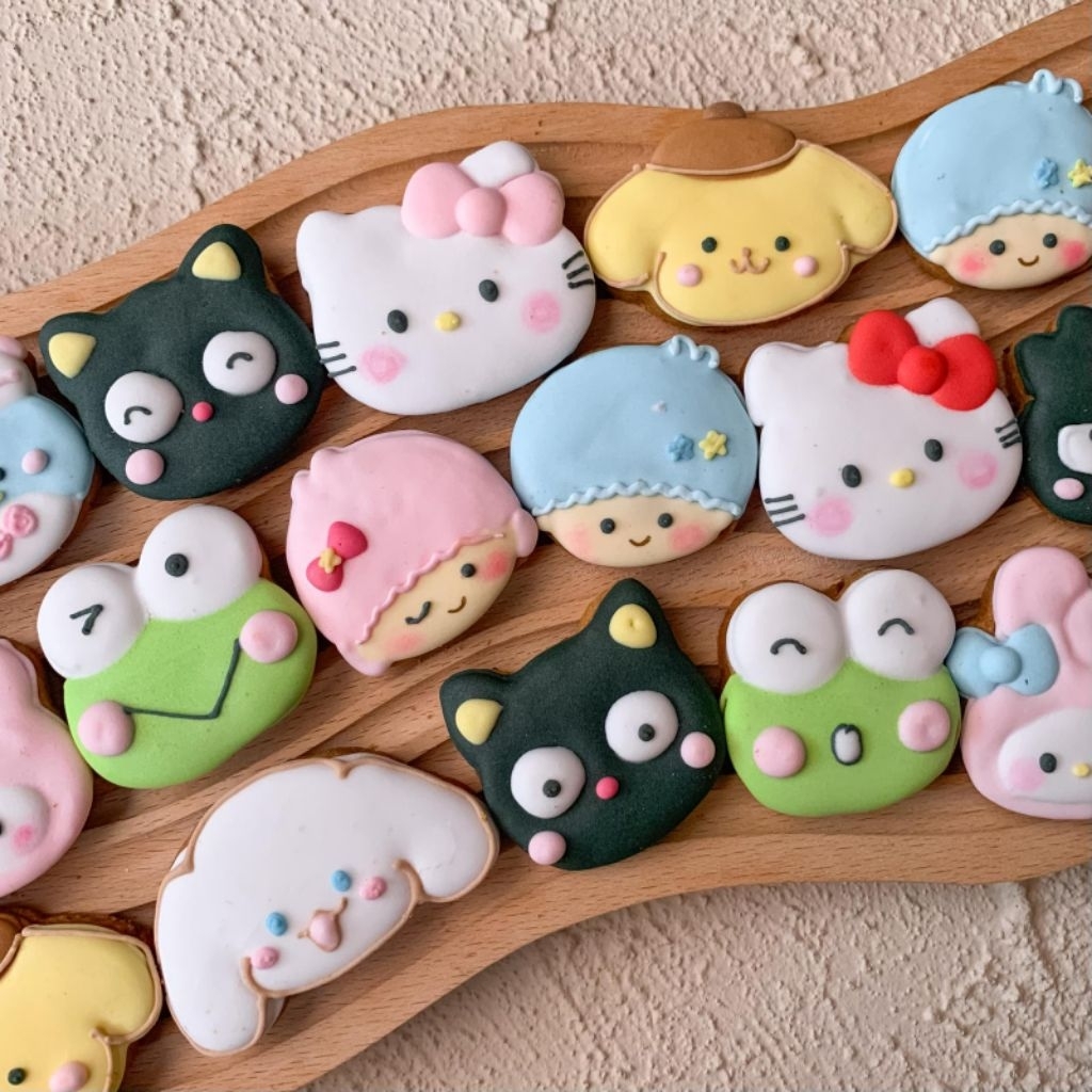 

Sanrio Cookies Set - sugar cookies artisan icing cookies my melody kuromi kue lucu