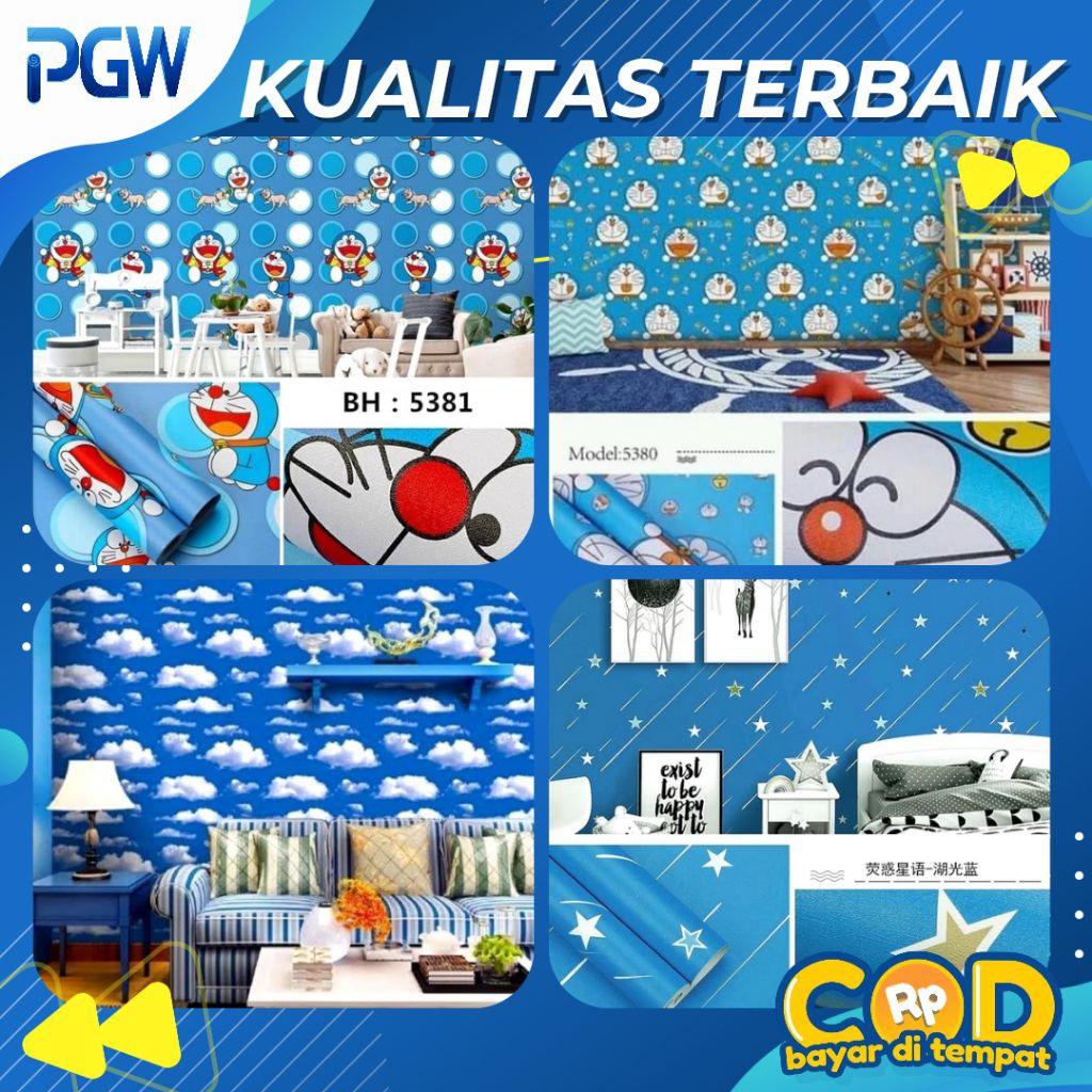Wallpaper Dinding Doraemon Wallpaper Dinding Kamar Tidur Wallpaper Dinding Ruang Bermain Wallpaper D