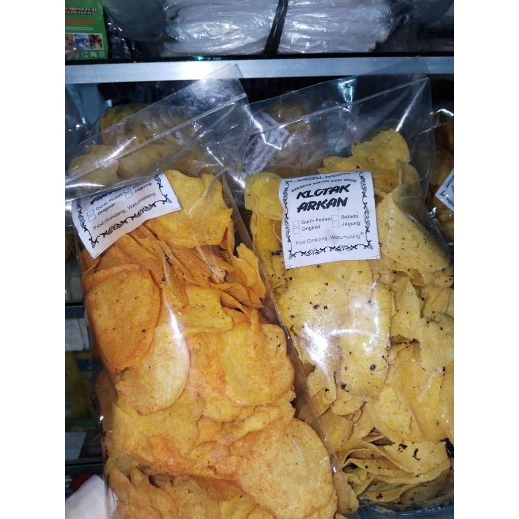 

Kripik Klotak Khas Dieng Wonosobo cemilan pedas gurih asin