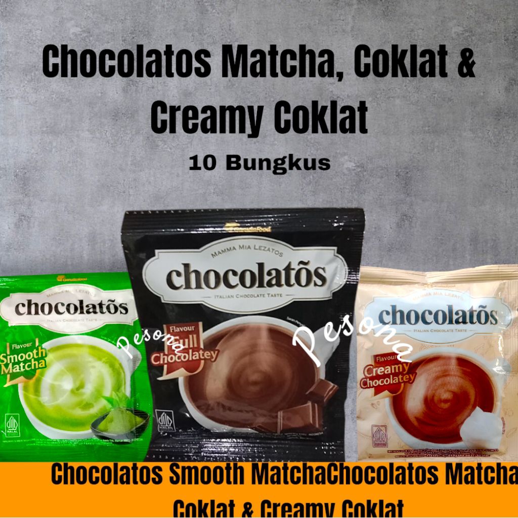 

Chocolatos Drink 1 renceng 10 bungkus Aneka rasa Chocolatos Full Coklat Chocolatos Smooth Matcha Chocolatos Creamy Coklat