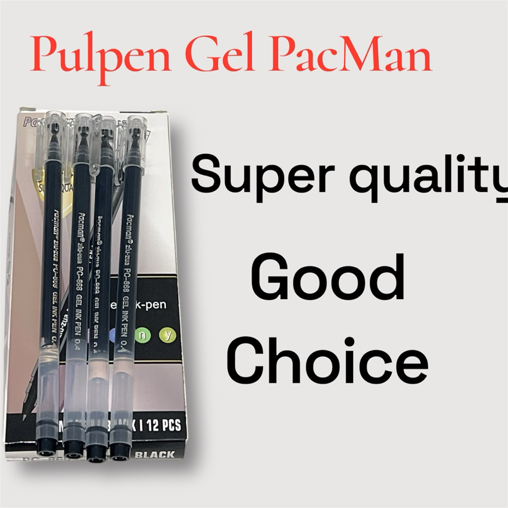 

Pulpen gel Pacman ziu zua isi 12 buah pulpen