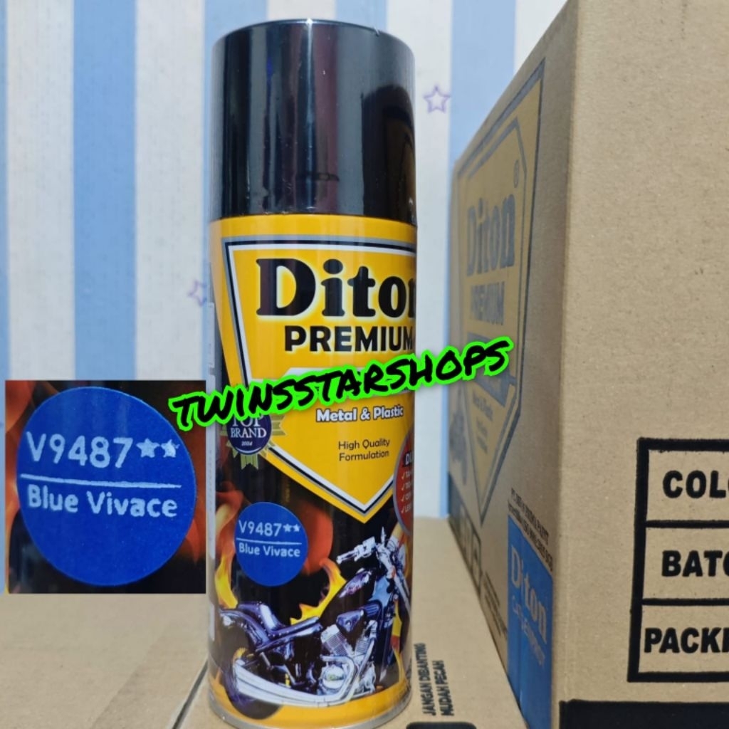 Pilok Pylox Cat Diton Premium Blue Vivace V9487 Biru Metalik Dop 9487 400cc Spray Paint