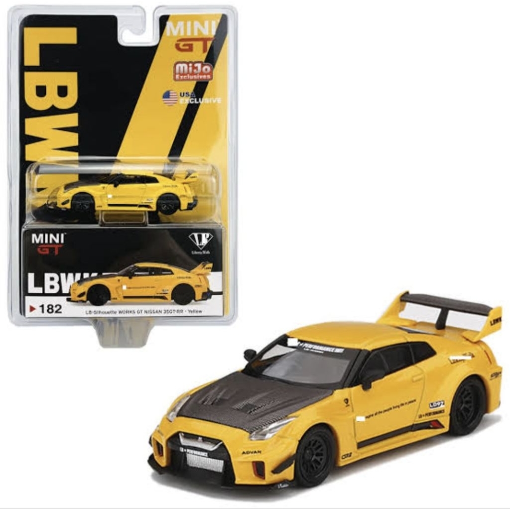 Mini GT 182 LB Works Nissan 35GT RR Yellow Blister