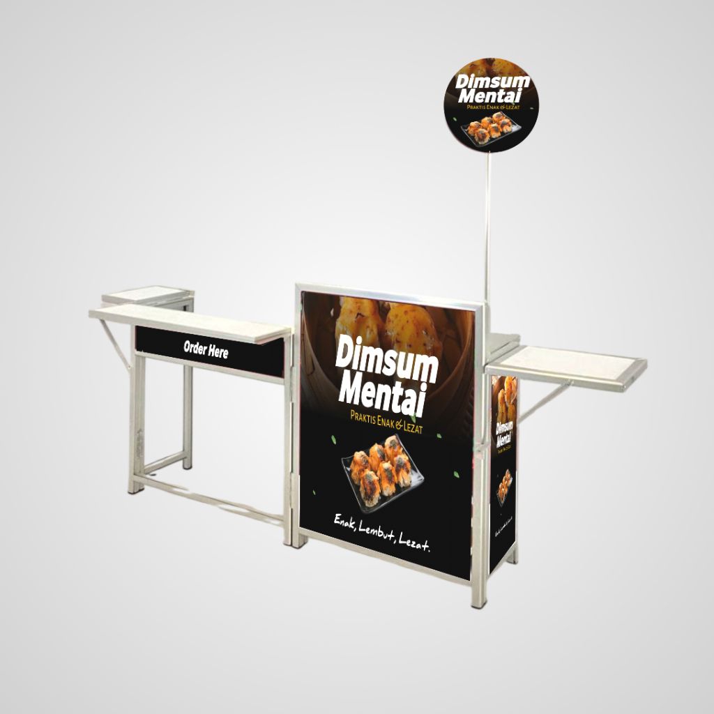Booth Portable + Meja Kompor + Meja Samping + Meja Samping & depan meja kompor