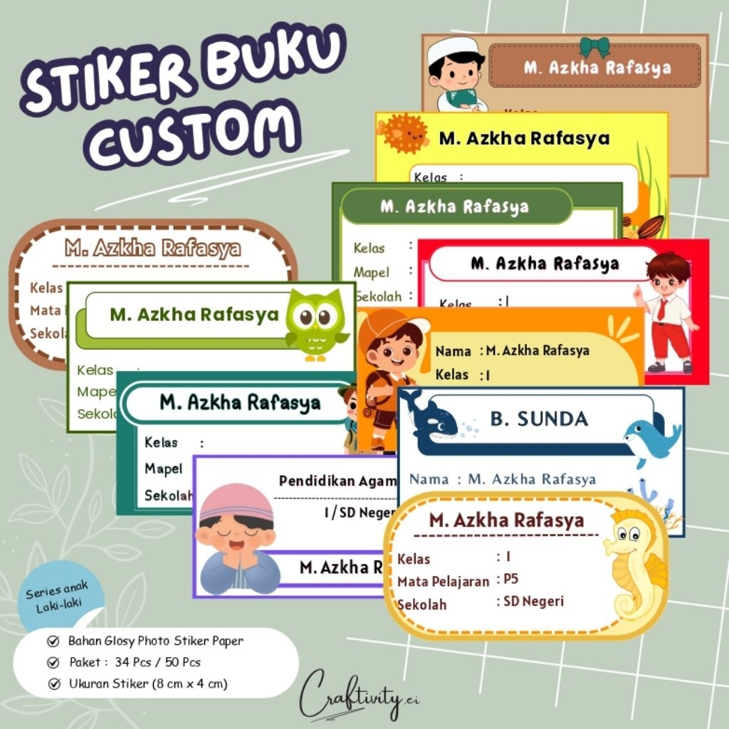 

Stiker Buku Custom (Series Anak Laki-laki)