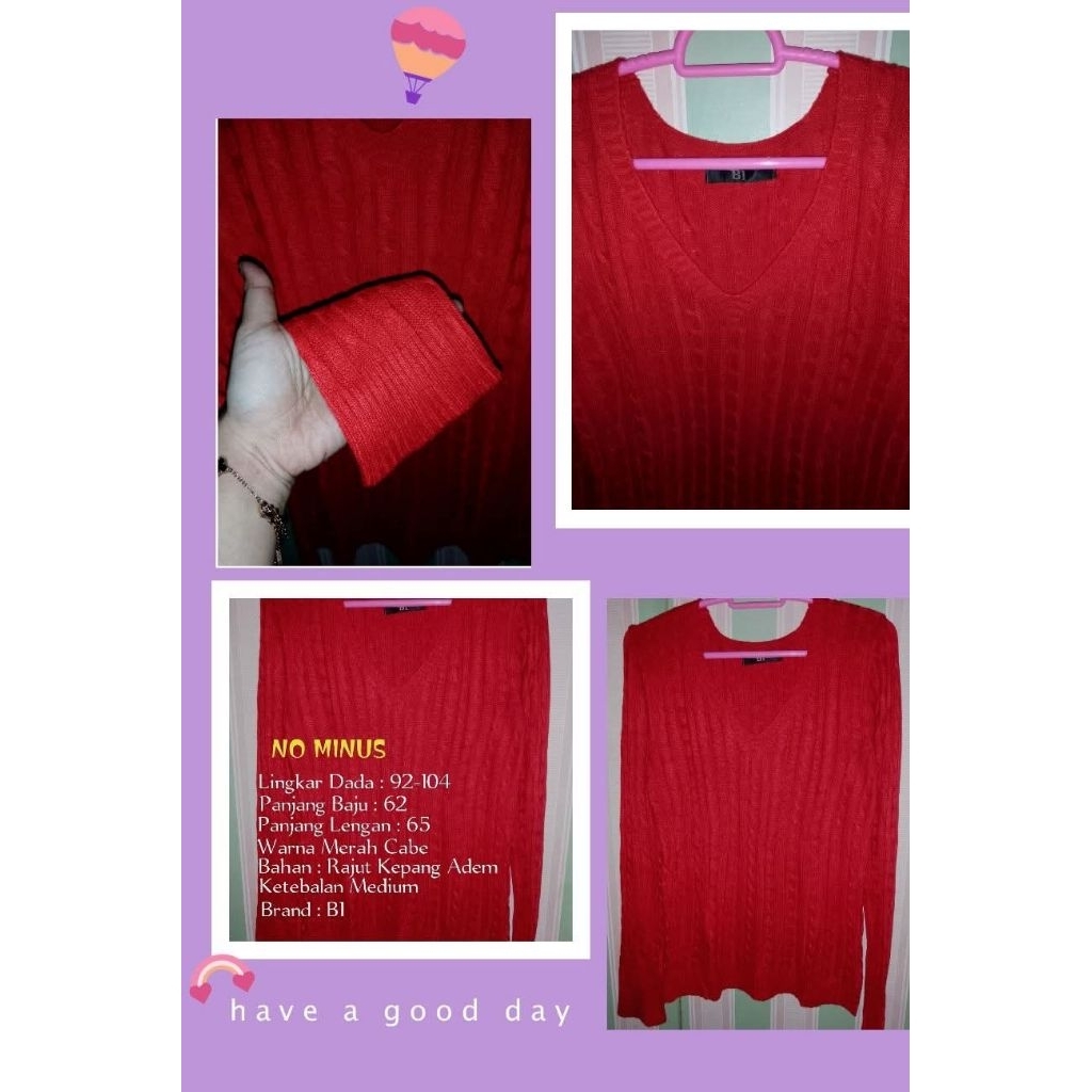 Baju Atasan Merah Cabe | Baju Maroon Wanita Katun Adem | Baju Kaos Manset Wanita | Blouse Atasan Kni
