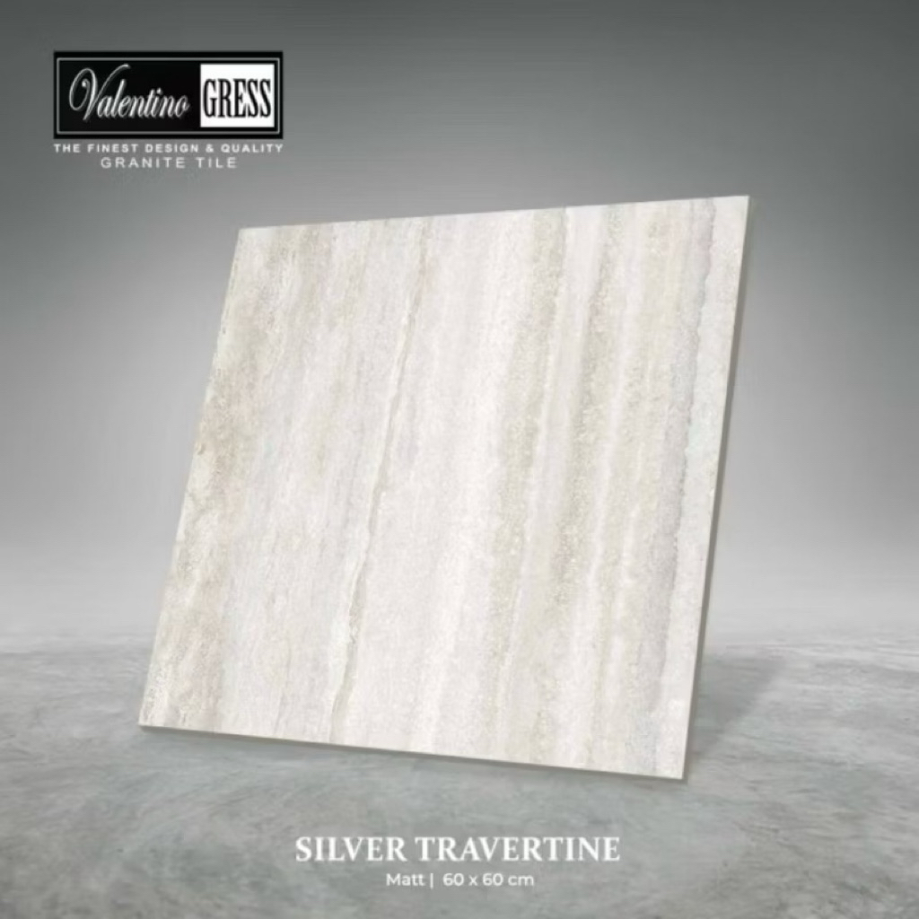 Granit 60x60 Valentino Gress Silver Travertine | Matt