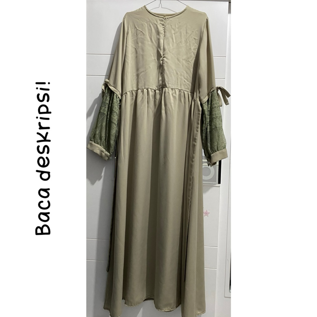 PL-Gamis sage brukat satin