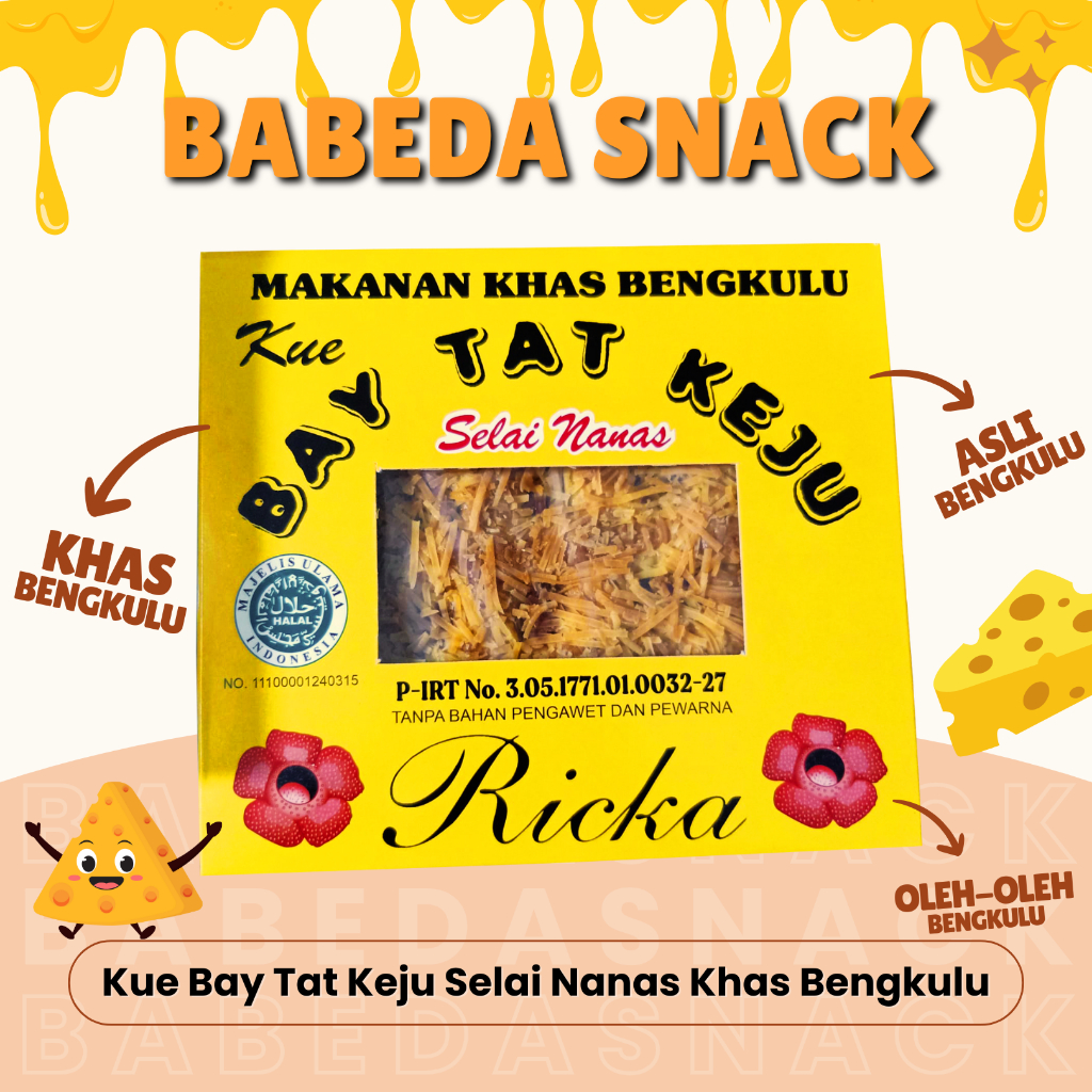 

KUE BAY TAT KEJU RICKA - SELAI NANAS - OLEH OLEH KHAS BENGKULU - BABEDA SNACK