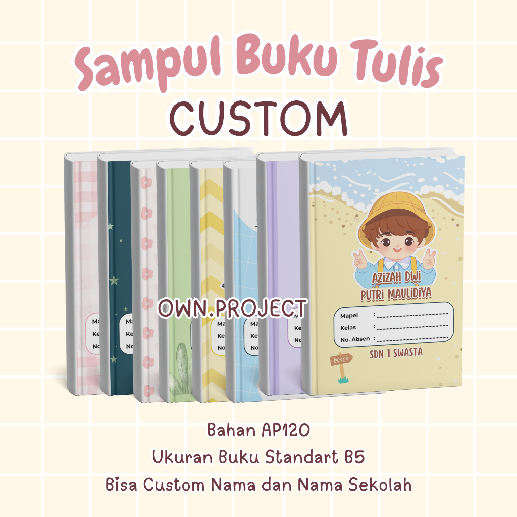 

10 Pcs Sampul Buku Custom Cewek/ Sampul Buku Lucu/Sampul Buku Anak/Sampul Buku Viral