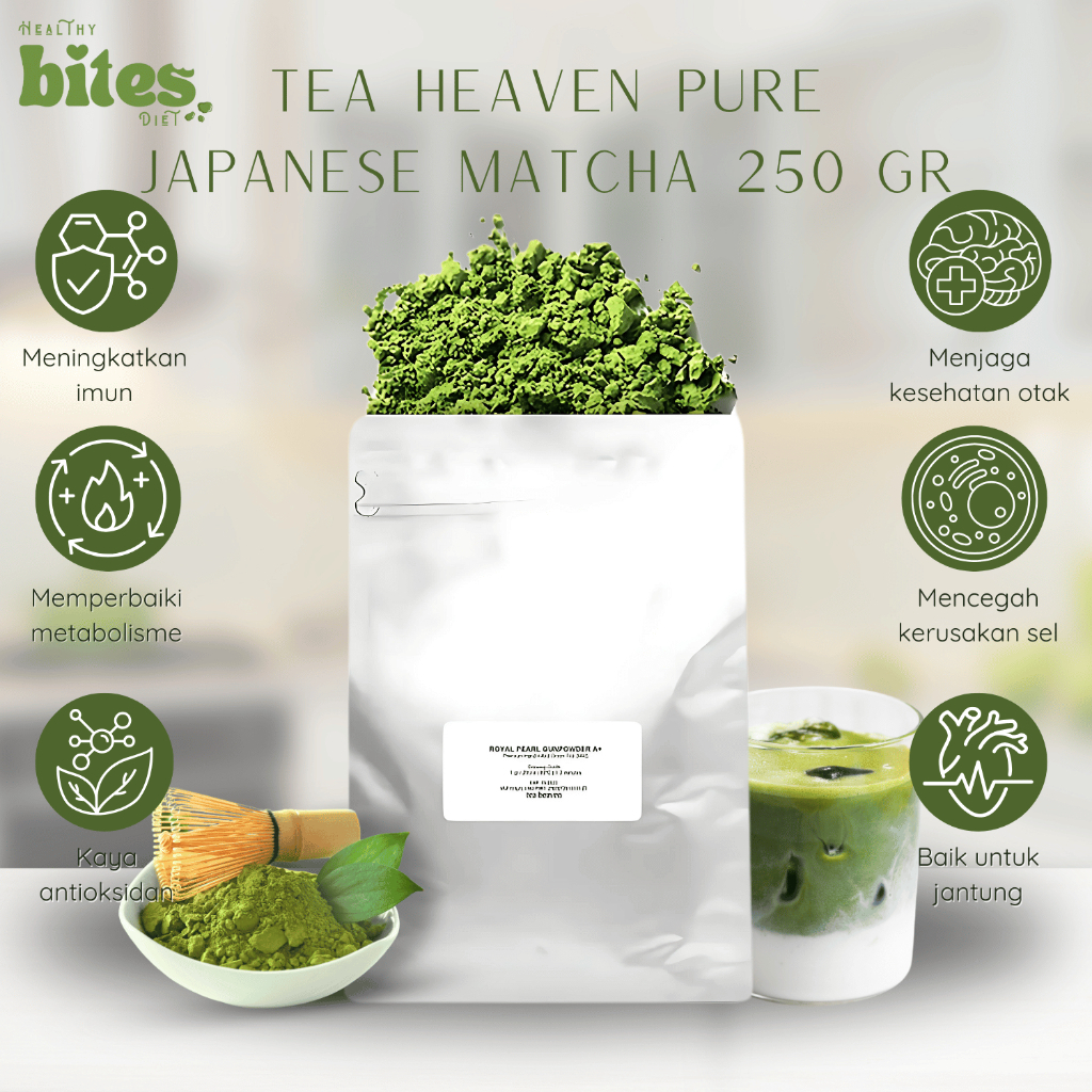 

Pure Matcha Powder 250gr Tea Heaven Pure Japanese Matcha Bubuk Matcha Jepang Original Matcha Premium