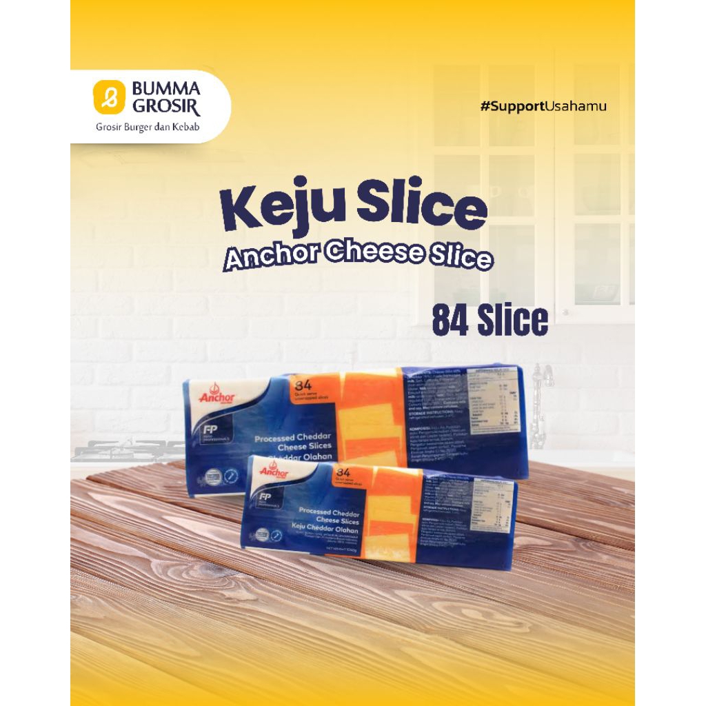 

Anchor Keju Melted Cheese Slice- cheddar slice melted - keju burger slice - keju burger lembaran-84 slice
