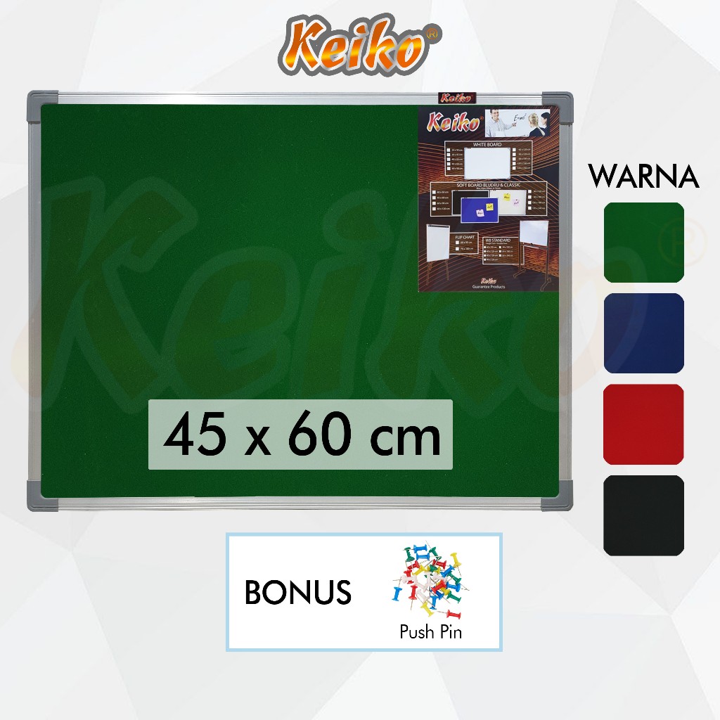 

Softboard / Pin Board / Cork Board / Papan Pengumuman / Mading Gantung Bludru Keiko 45 x 60 cm