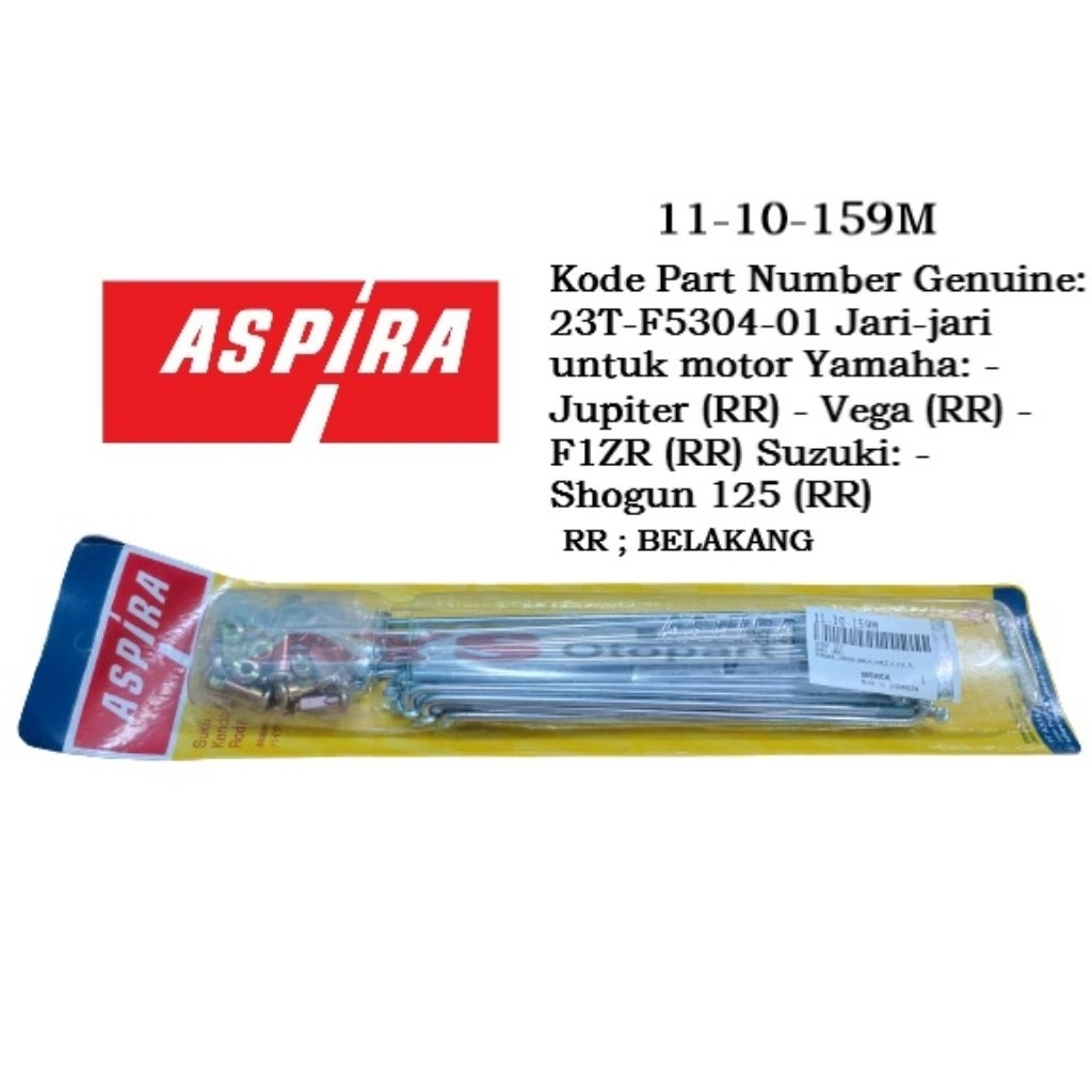 Jari Jari ASPIRA Ruji 159M Velg Roda Belakang Jupiter Vega F1ZR Shogun 125 Jeruji