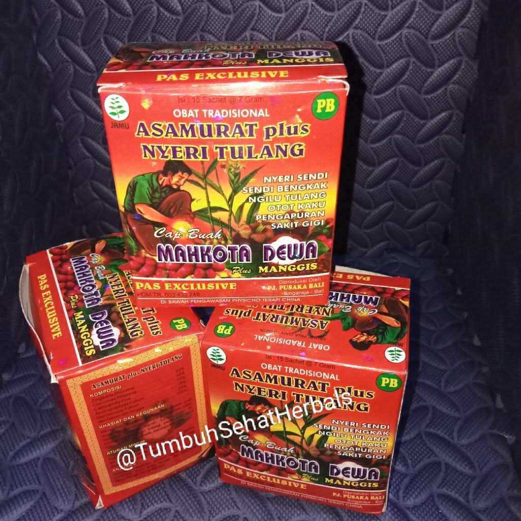 Asam urat &Flu tulang/cap buah MAHKOTA DEWA plus manggis 100% Original